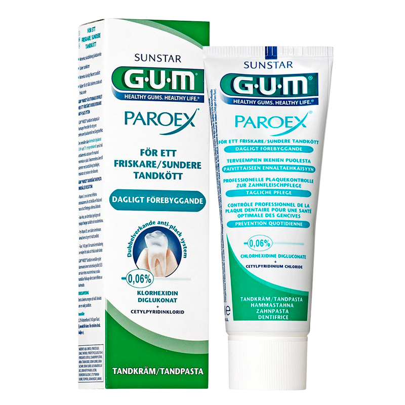 GUM Paroex 0,06% Klorhexidin Flour-tandpasta 75 ml