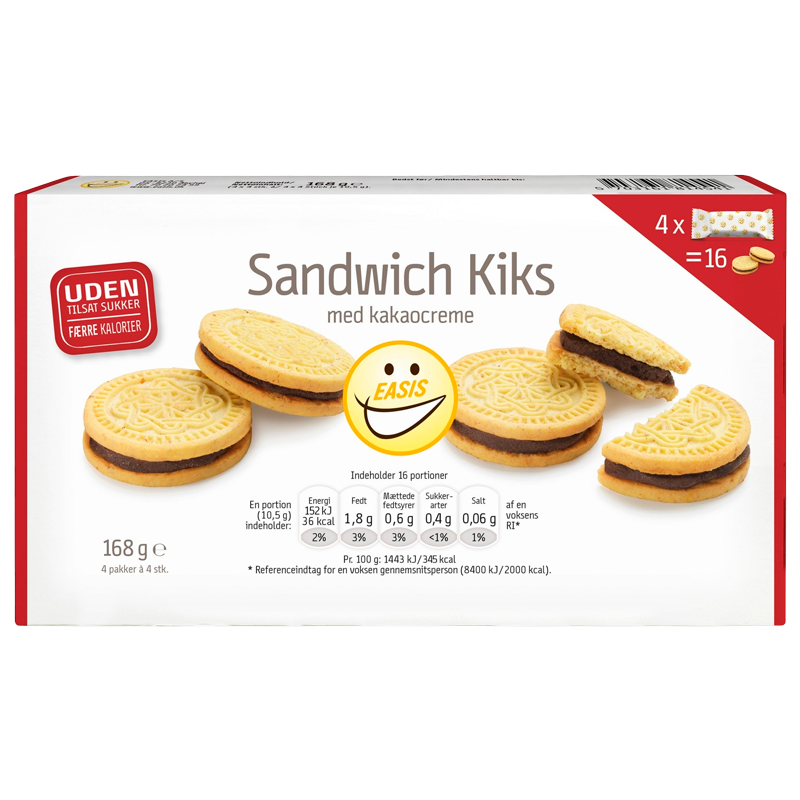 Rosefarve kort Imagination EASIS Sandwich Kiks Med Kakaocreme (168 g) | 01-99-133953