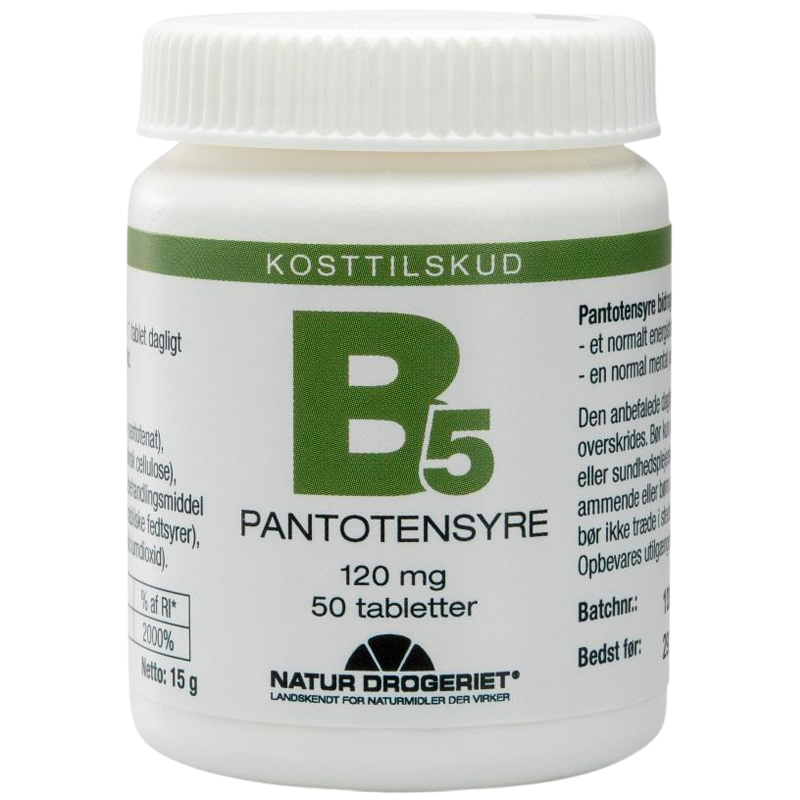 Natur Drogeriet B5 Pantotensyre 120 Mg (50 Tabletter) | 11373